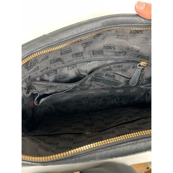 Michael Kors Women Large Selma Black Saffiano Leather Studded Satchel Bag - Picture 4 of 6